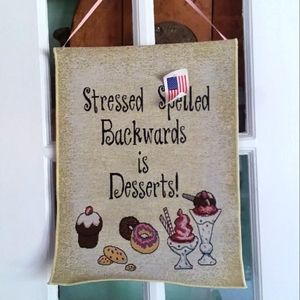 NWT Fun Banner Stressed Spelled Backwards...